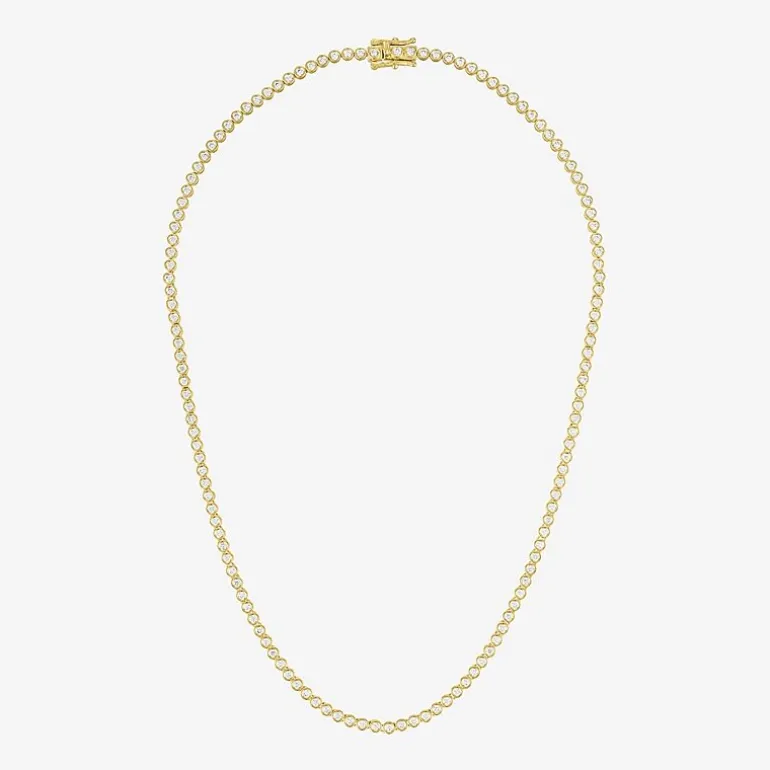 Diamond Addiction (G-H, Si2-I1) Womens White Diamond 14K Gold Over Silver 17 Inch Tennis Necklace