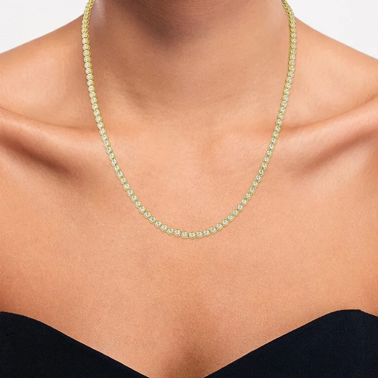 Diamond Addiction (G-H, Si2-I1) Womens White Diamond 14K Gold Over Silver 17 Inch Tennis Necklace