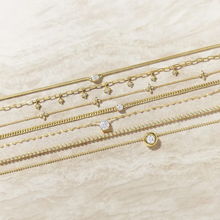 Diamond Addiction (G-H, Si2-I1) Womens White Diamond 14K Gold Over Silver 17 Inch Tennis Necklace
