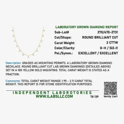 Diamond Addiction (G-H,Si2-I1) Womens 2 CT. T.W. Lab Grown White Diamond 10K Gold 18 Inch Pendant Necklace
