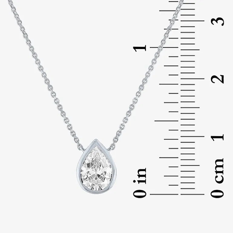 Diamond Addiction (G-H / Si2-I1) Womens 1 CT. T.W. Lab Grown White Diamond 14K Gold Pear 18 Inch Pendant Necklace