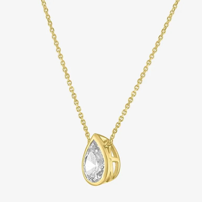 Diamond Addiction (G-H / Si2-I1) Womens 1 CT. T.W. Lab Grown White Diamond 14K Gold Pear 18 Inch Pendant Necklace