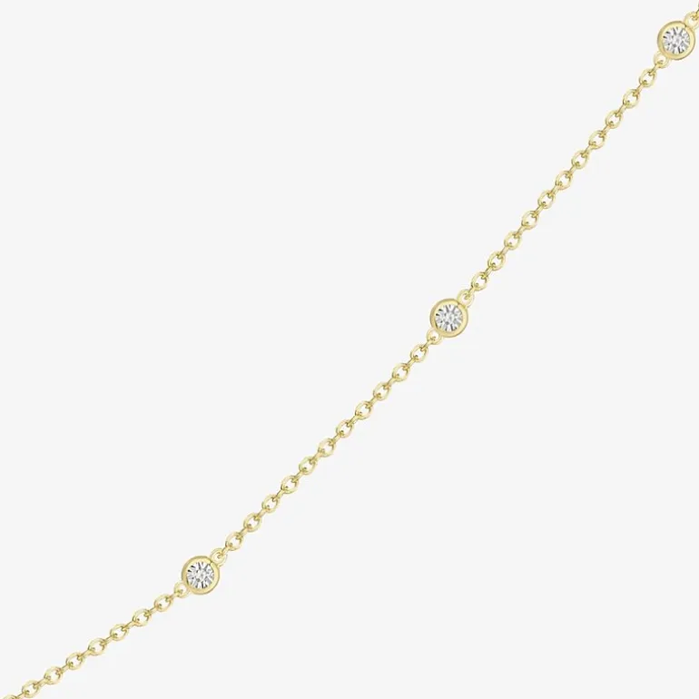 Diamond Addiction Womens 1/10 CT. T.W. Natural White Diamond 14K Gold Over Silver 16 Inch Pendant Necklace