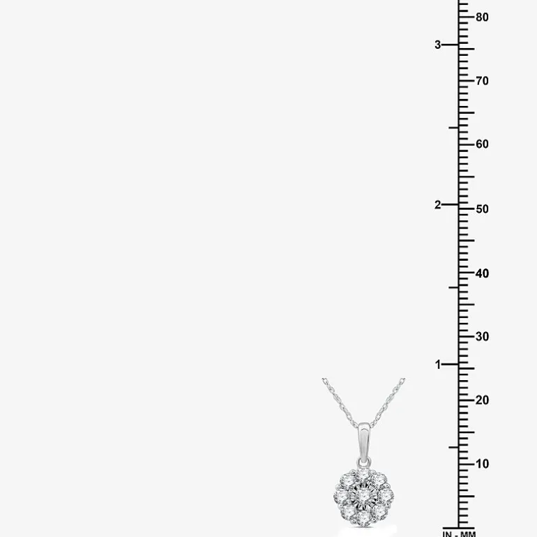 Diamond Blossom Womens 1 CT. T.W. Lab Grown White Diamond Flower Pendant Necklace Set