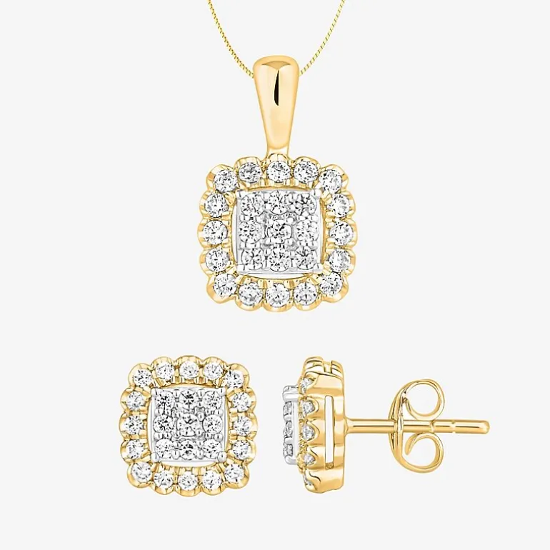 Diamond Blossom Womens 3/4 CT. T.W. Natural White Diamond 14K Gold 2-pc. Jewelry Set