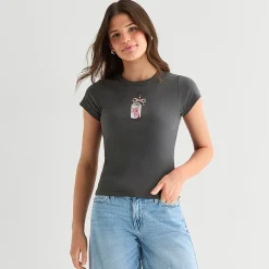 Diet Coke Baby Tee Womens Juniors Crew Neck Short Sleeve Regular Fit Graphic T-Shirt