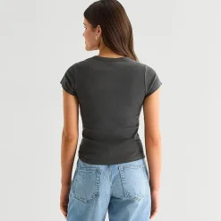 Diet Coke Baby Tee Womens Juniors Crew Neck Short Sleeve Regular Fit Graphic T-Shirt