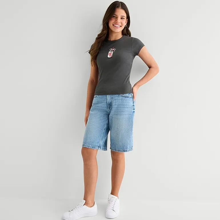 Diet Coke Baby Tee Womens Juniors Crew Neck Short Sleeve Regular Fit Graphic T-Shirt