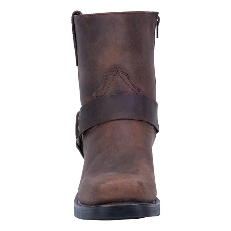 Dingo Mens Block Heel Motorcycle Boots Rev Up