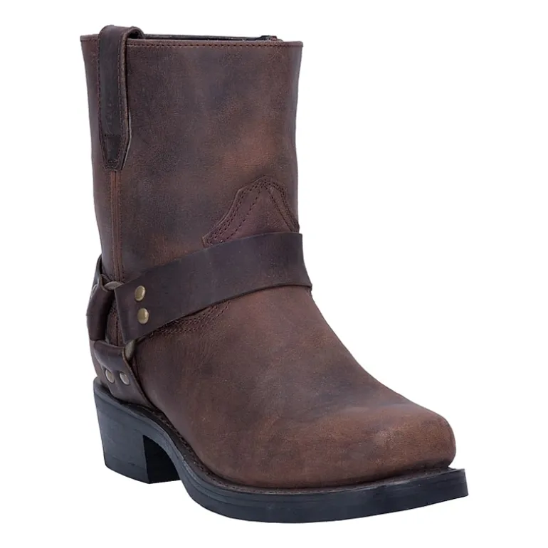 Dingo Mens Block Heel Motorcycle Boots Rev Up