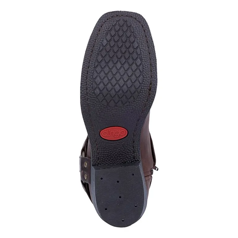 Dingo Mens Block Heel Motorcycle Boots Rev Up