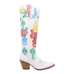 Dingo Womens Austin Leather Boot Block Heel Cowboy Boots
