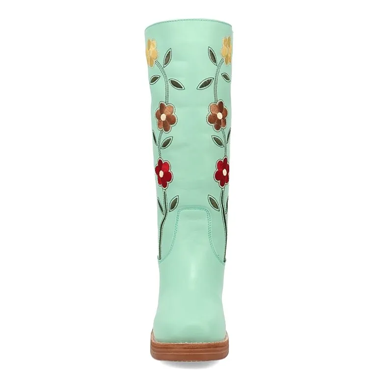 Dingo Womens Bloom Leather Boot Block Heel Cowboy Boots