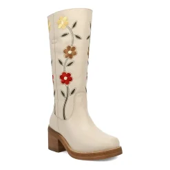 Dingo Womens Bloom Leather Boot Block Heel Cowboy Boots
