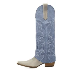 Dingo Womens Blue Jean Baby Block Heel Cowboy Boots