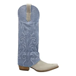 Dingo Womens Blue Jean Baby Block Heel Cowboy Boots