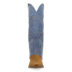 Dingo Womens Blue Jean Baby Block Heel Cowboy Boots