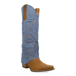 Dingo Womens Blue Jean Baby Block Heel Cowboy Boots