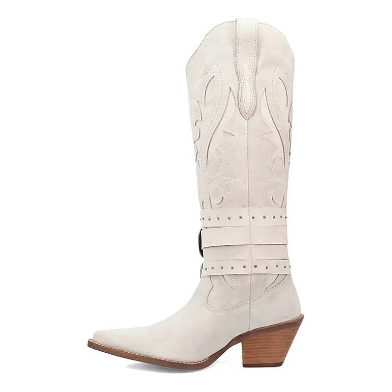 Dingo Womens Buck Wild Suede Leather Boot Block Heel Cowboy Boots
