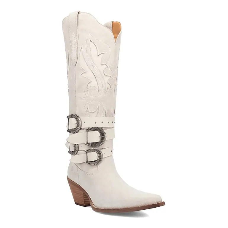 Dingo Womens Buck Wild Suede Leather Boot Block Heel Cowboy Boots