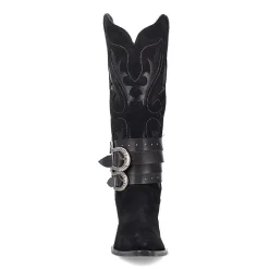 Dingo Womens Buck Wild Suede Leather Boot Block Heel Cowboy Boots