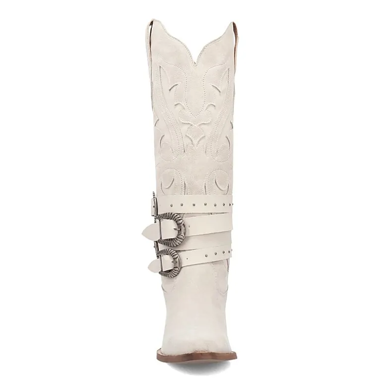 Dingo Womens Buck Wild Suede Leather Boot Block Heel Cowboy Boots