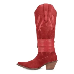 Dingo Womens Buck Wild Suede Leather Boot Block Heel Cowboy Boots