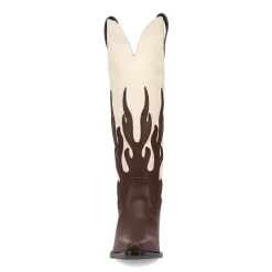 Dingo Womens Burnin' Love Leather Boot Block Heel Cowboy Boots