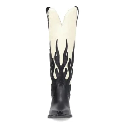 Dingo Womens Burnin' Love Leather Boot Block Heel Cowboy Boots