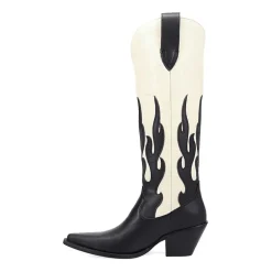 Dingo Womens Burnin' Love Leather Boot Block Heel Cowboy Boots