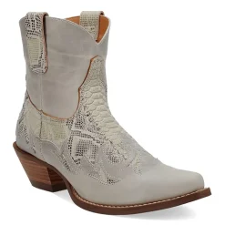 Dingo Womens Cobra Kiss Leather Bootie Block Heel Cowboy Boots