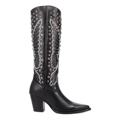 Dingo Womens Diamonds Forever Leather Boot Block Heel Cowboy Boots