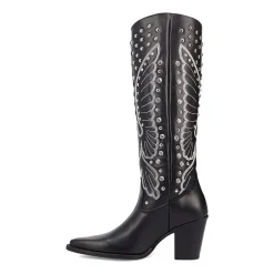 Dingo Womens Diamonds Forever Leather Boot Block Heel Cowboy Boots