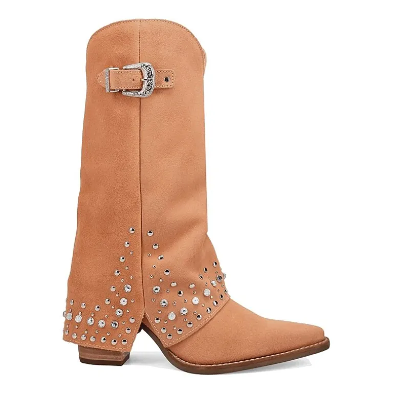 Dingo Womens Howdy Honey Suede Leather Boot Block Heel Cowboy Boots