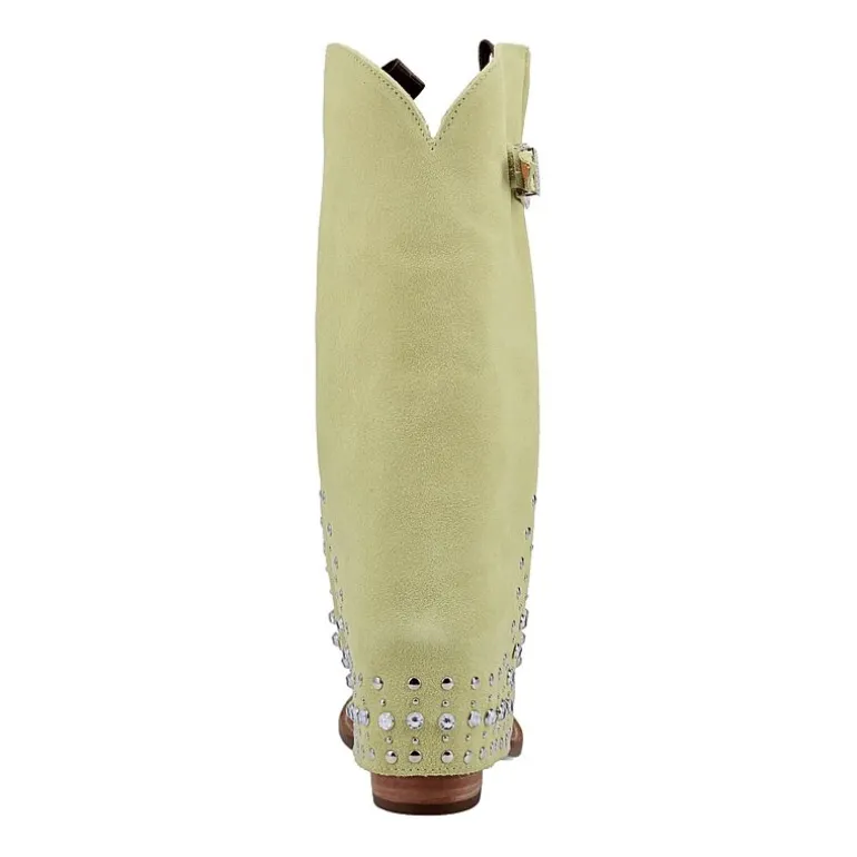 Dingo Womens Howdy Honey Suede Leather Boot Block Heel Cowboy Boots