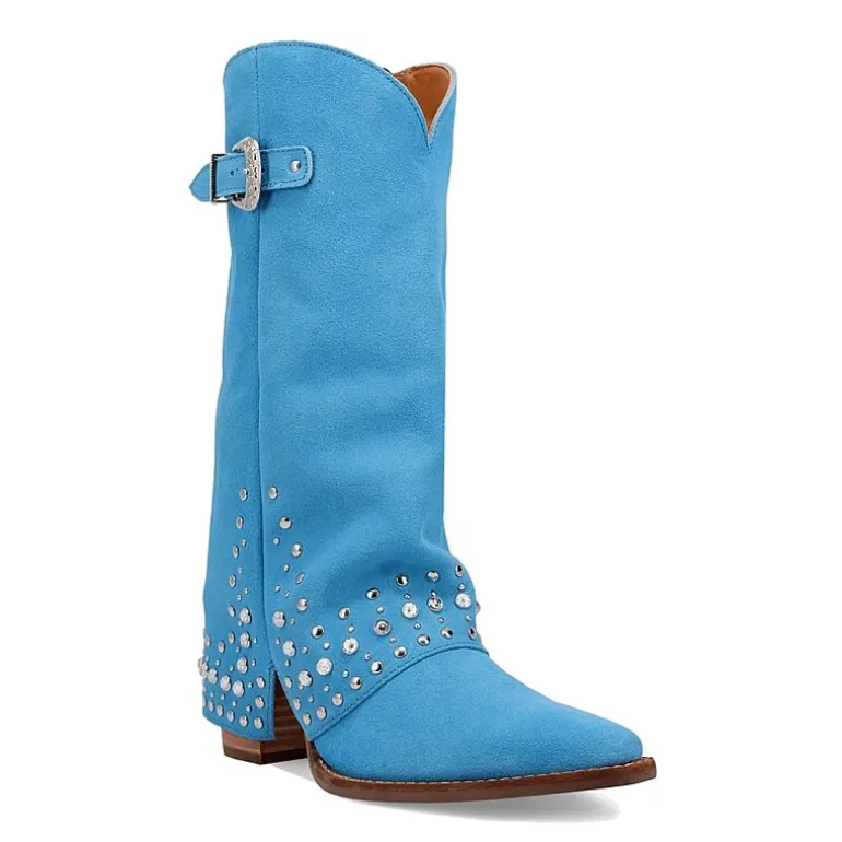 Dingo Womens Howdy Honey Suede Leather Boot Block Heel Cowboy Boots