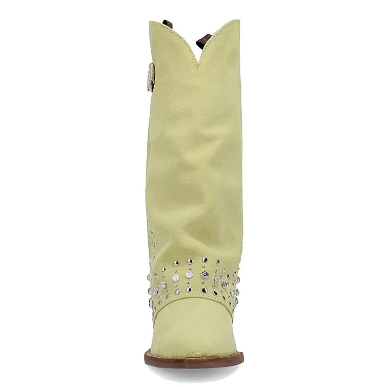 Dingo Womens Howdy Honey Suede Leather Boot Block Heel Cowboy Boots