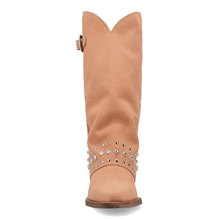 Dingo Womens Howdy Honey Suede Leather Boot Block Heel Cowboy Boots