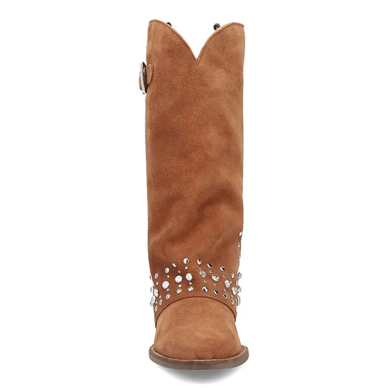 Dingo Womens Howdy Honey Suede Leather Boot Block Heel Cowboy Boots