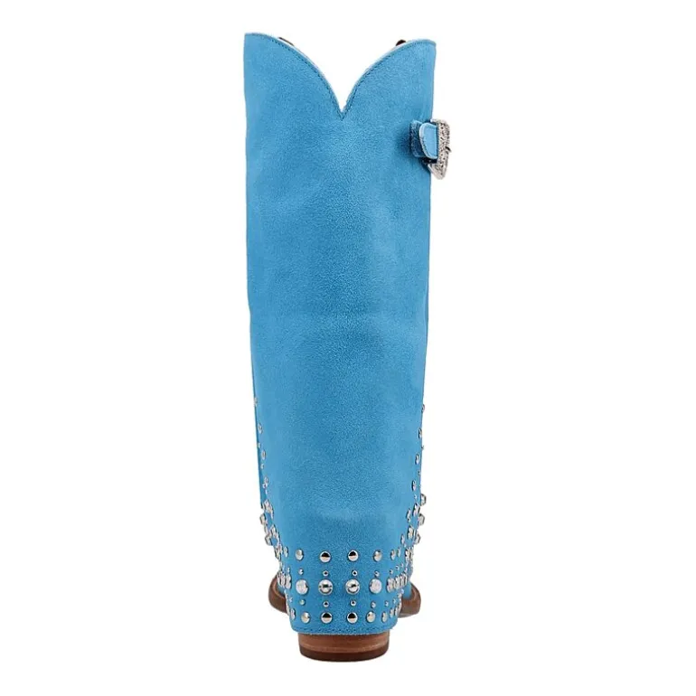 Dingo Womens Howdy Honey Suede Leather Boot Block Heel Cowboy Boots