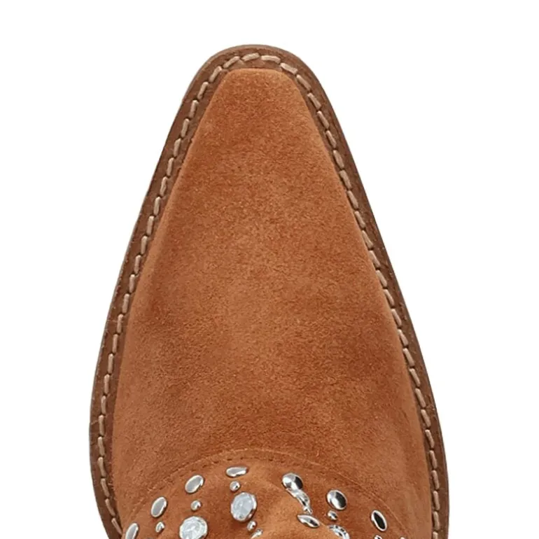 Dingo Womens Howdy Honey Suede Leather Boot Block Heel Cowboy Boots