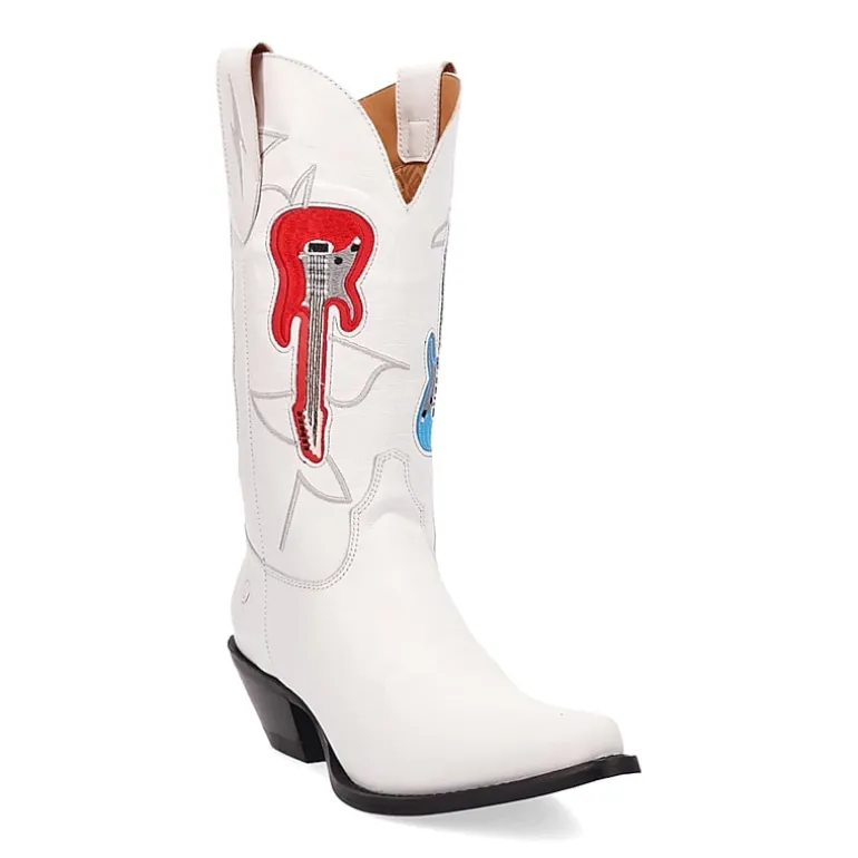 Dingo Womens Jukebox Leather Boot Block Heel Cowboy Boots