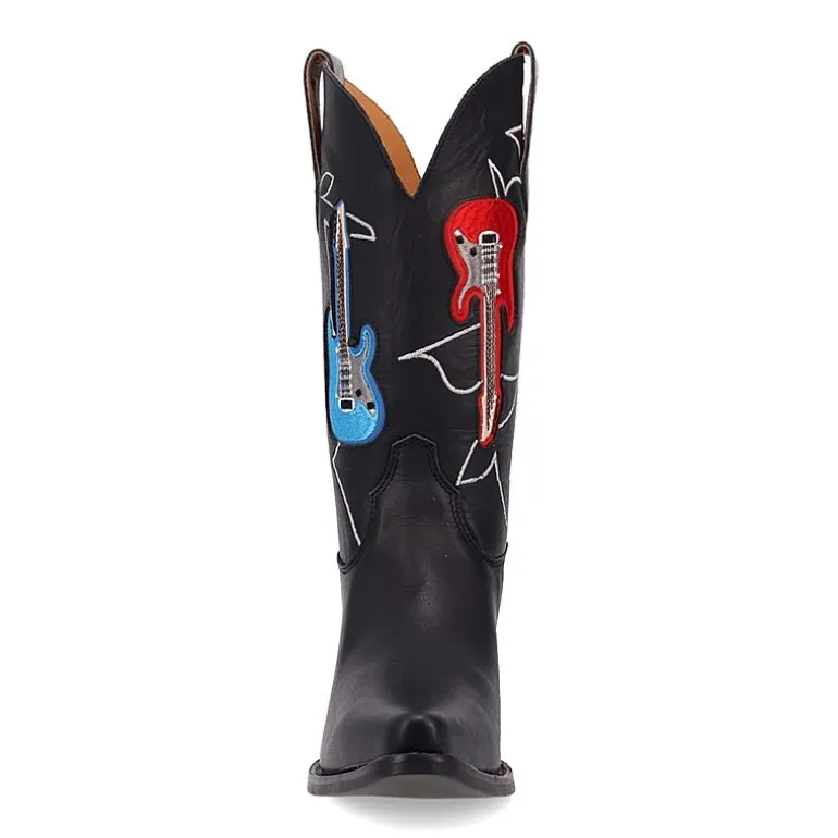 Dingo Womens Jukebox Leather Boot Block Heel Cowboy Boots