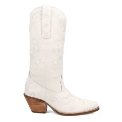 Dingo Womens Love Bug Leather Stacked Heel Cowboy Boots