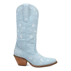 Dingo Womens Love Bug Leather Stacked Heel Cowboy Boots