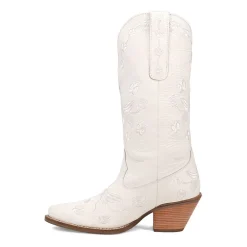 Dingo Womens Love Bug Leather Stacked Heel Cowboy Boots
