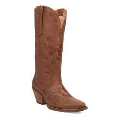 Dingo Womens Love Bug Leather Stacked Heel Cowboy Boots