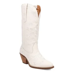 Dingo Womens Love Bug Leather Stacked Heel Cowboy Boots