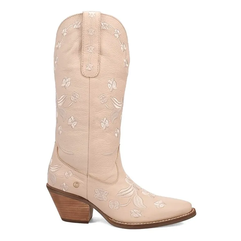 Dingo Womens Love Bug Leather Stacked Heel Cowboy Boots