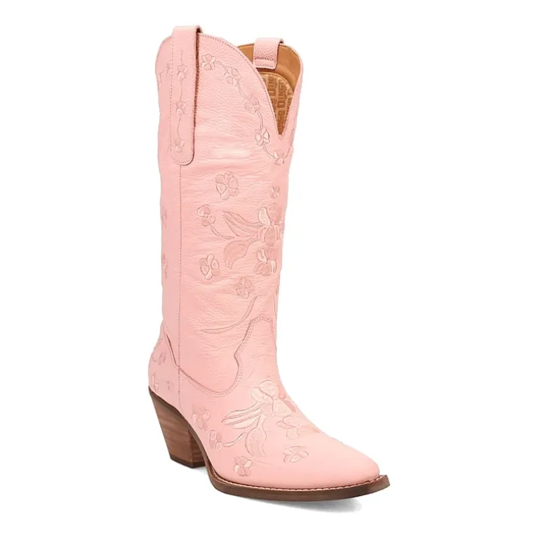 Dingo Womens Love Bug Leather Stacked Heel Cowboy Boots